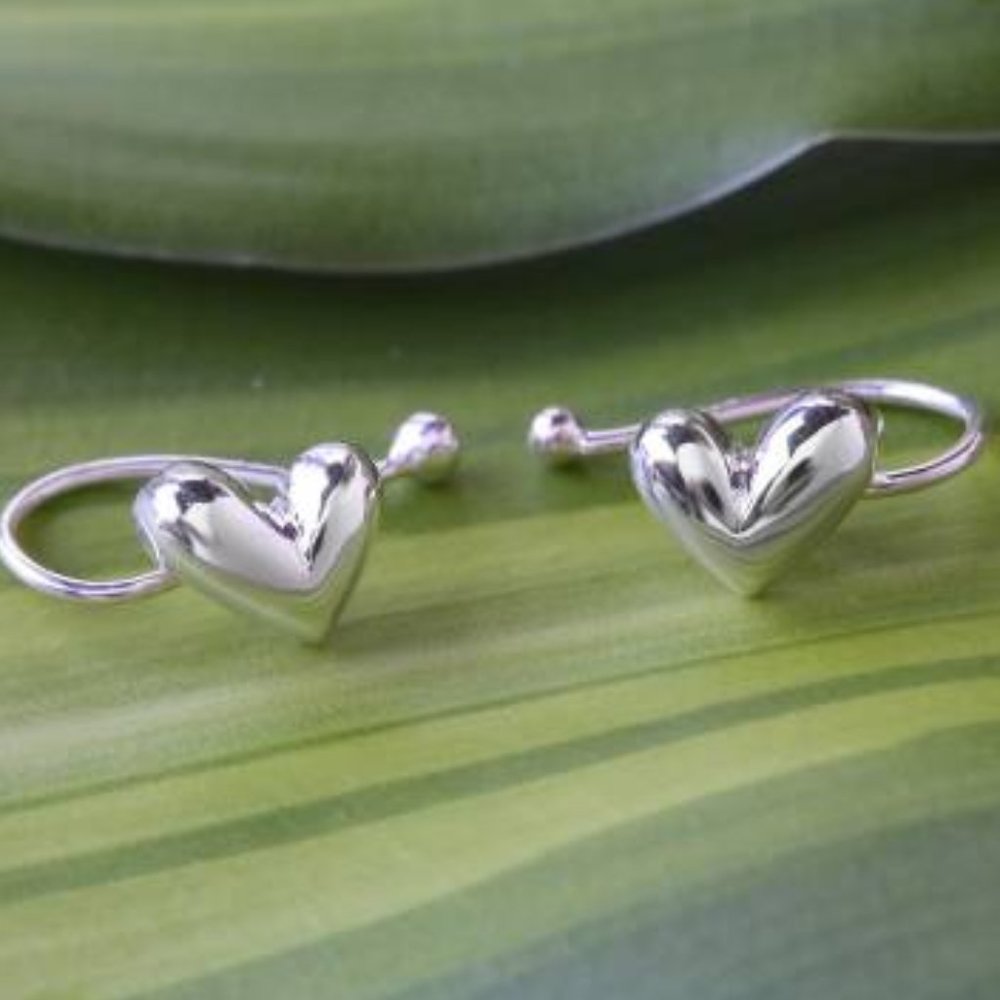 Sweet Hearts Sterling Silver Ear Cuff